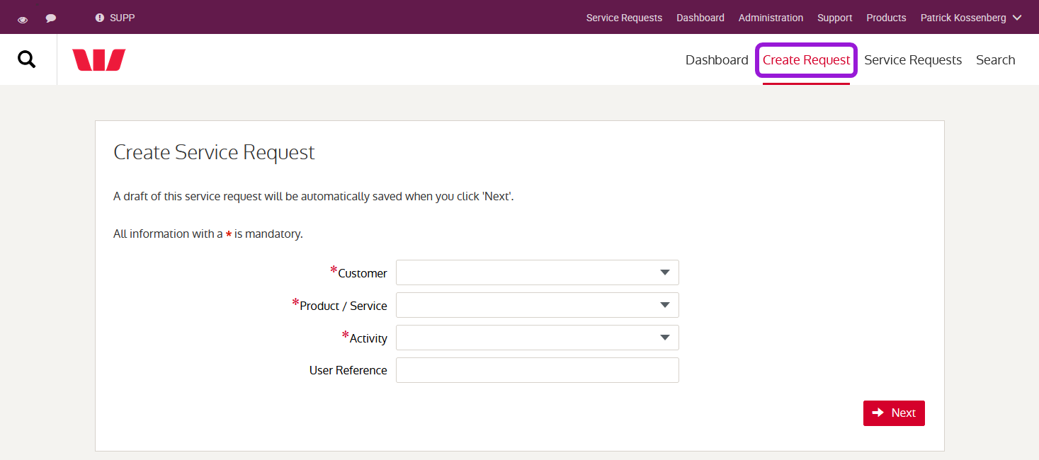 Create Service Request