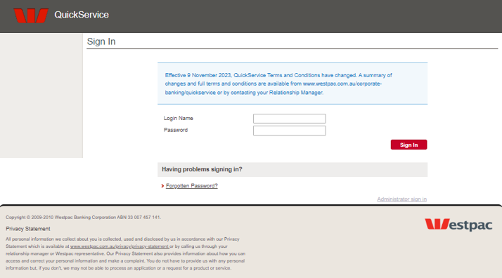 Login Screen